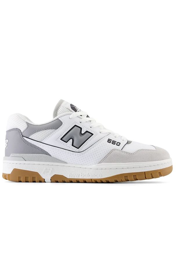 Buty unisex New Balance BB550ESC - białe. Okazja: na co dzień. Kolor: biały. Materiał: materiał, skóra, syntetyk. Szerokość cholewki: normalna