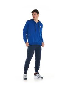LEONE 1947 APPAREL - Sportowy dres męski Fluo z kapturem. Kolor: niebieski. Materiał: dresówka. Sport: fitness