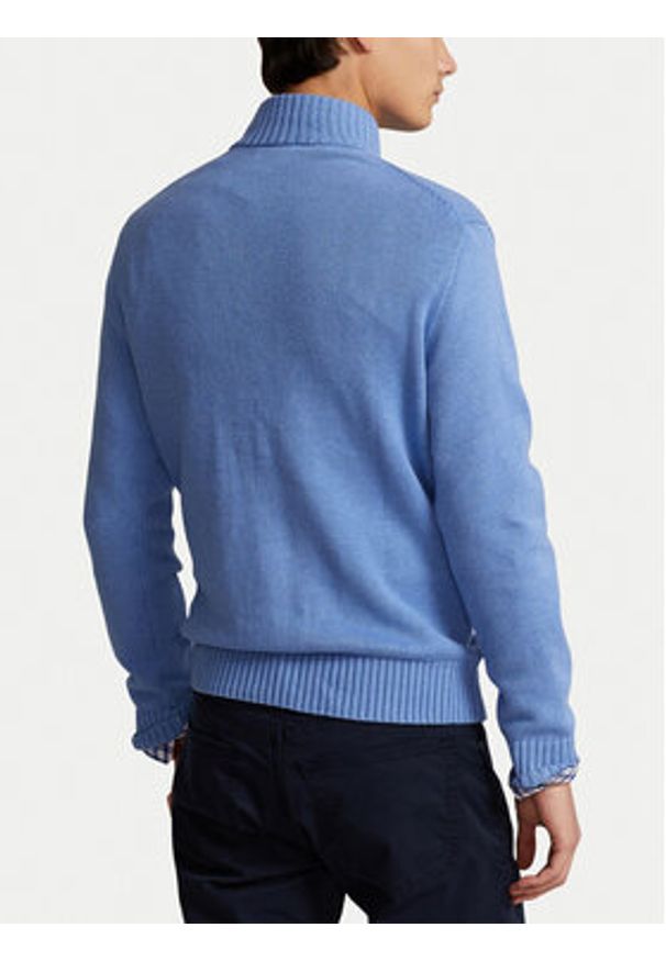 Polo Ralph Lauren Sweter 710859939005 Niebieski Regular Fit. Typ kołnierza: polo. Kolor: niebieski. Materiał: bawełna