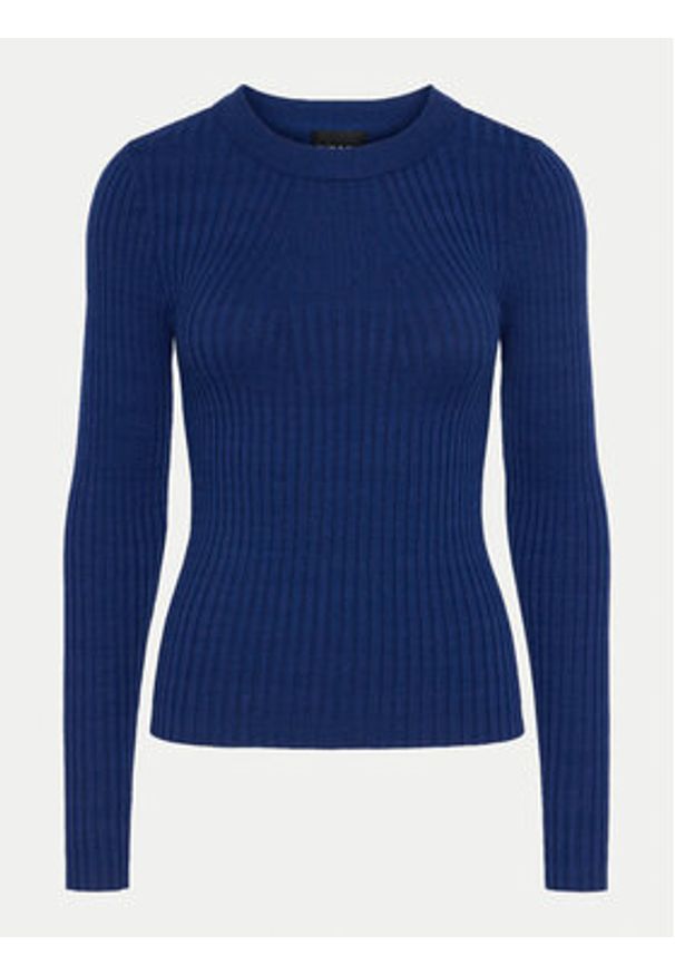 Pieces Sweter Crista 17115047 Granatowy Slim Fit. Kolor: niebieski. Materiał: syntetyk