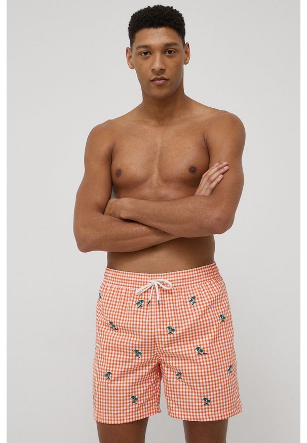 Polo Ralph Lauren szorty kąpielowe 710863922001 kolor pomarańczowy. Kolor: pomarańczowy. Materiał: tkanina