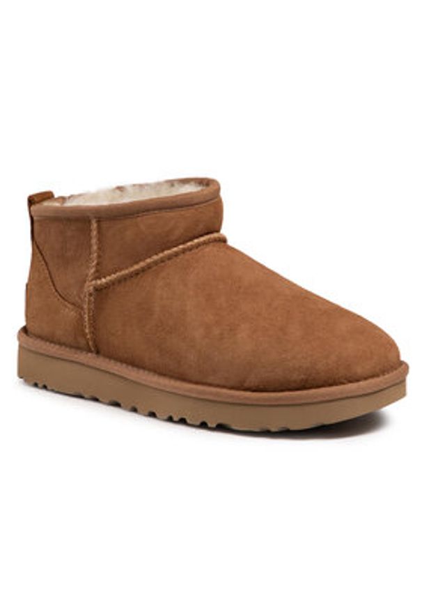 Ugg Śniegowce W Classic Ultra Mini 1116109 Brązowy. Kolor: brązowy. Materiał: skóra