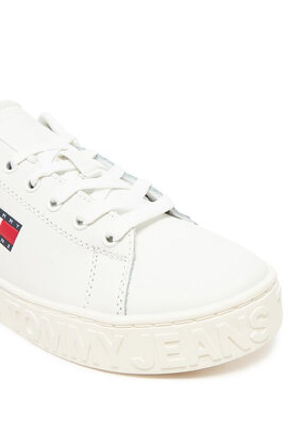 Tommy Jeans Sneakersy Tjw Logo Outsole Sneaker Ess EN0EN02703 Écru. Materiał: skóra