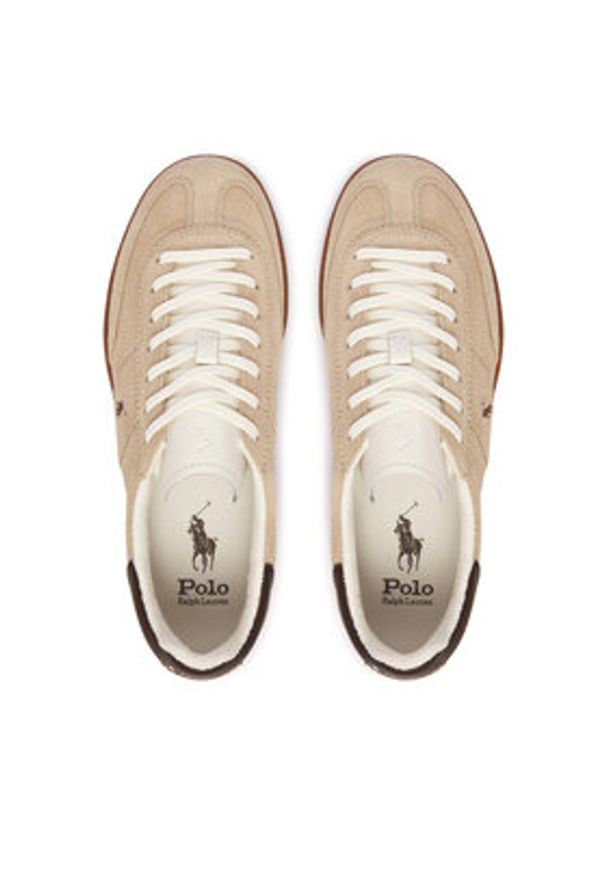 Polo Ralph Lauren Sneakersy 809P09753005 Beżowy. Kolor: beżowy. Materiał: skóra, zamsz