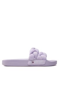 Tommy Jeans Klapki Tjw Braided Slide EN0EN02450 Fioletowy. Kolor: fioletowy