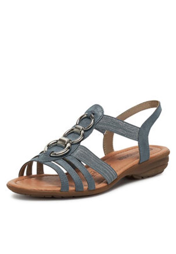 Remonte Sandały R3605-12 Niebieski. Kolor: niebieski. Materiał: skóra