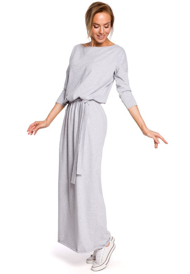 MOE - Bawełniana sukienka maxi z kimonową górą. Materiał: bawełna. Długość: maxi