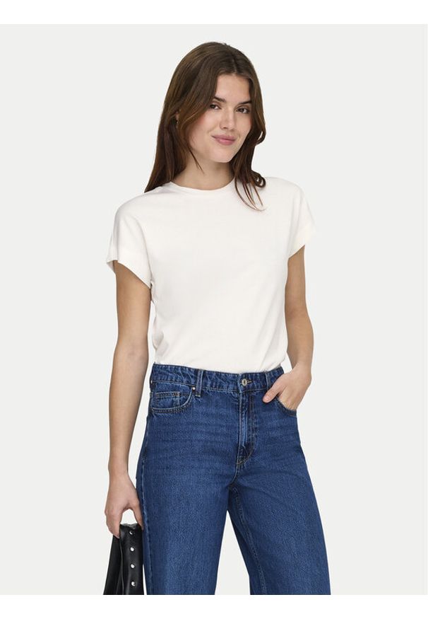 only - ONLY T-Shirt Erica 15308926 Biały Oversize. Kolor: biały. Materiał: bawełna