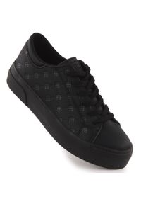 Big-Star - Trampki damskie eko skóra logowane czarne Big Star RR274335. Kolor: czarny. Materiał: skóra ekologiczna. Sezon: lato. Styl: sportowy #1