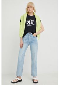 Levi's® - Levi's t-shirt bawełniany kolor czarny. Okazja: na spotkanie biznesowe. Kolor: czarny. Materiał: bawełna. Wzór: nadruk. Styl: biznesowy #2