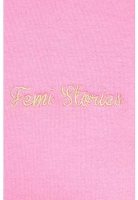 Femi Stories bluza Ria damska kolor różowy gładka. Kolor: różowy. Materiał: materiał, dzianina. Wzór: gładki. Styl: klasyczny #6