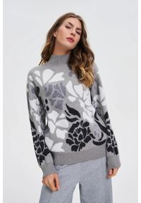 MOODO - Sweter z golfem szary. Typ kołnierza: golf. Kolor: szary. Materiał: wiskoza, poliester, poliamid #1