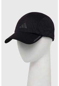 adidas Performance czapka z daszkiem kolor czarny z nadrukiem. Kolor: czarny. Materiał: skóra, materiał. Wzór: nadruk #1