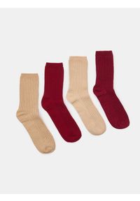 Sinsay - Prążkowane skarpetki 4 pack - wielobarwny. Materiał: prążkowany