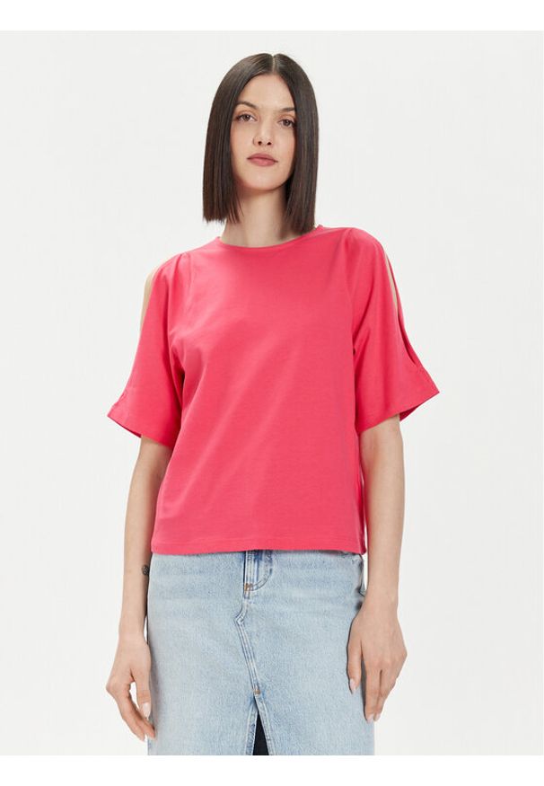United Colors of Benetton - United Colors Of Benetton T-Shirt 3BL0D1078 Różowy Regular Fit. Kolor: różowy. Materiał: bawełna