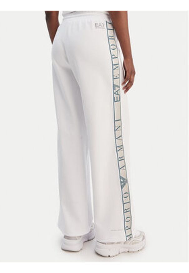 EA7 Emporio Armani Spodnie dresowe 7W001155 AF12501 U0002 Biały Relaxed Fit. Kolor: biały. Materiał: syntetyk
