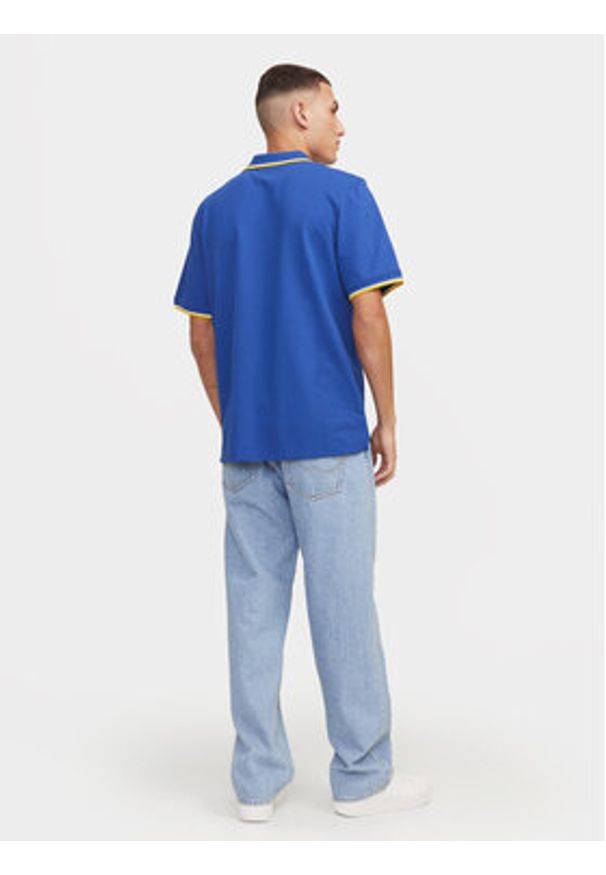 Jack & Jones Polo Bluwin 12169064 Niebieski Regular Fit. Typ kołnierza: polo. Kolor: niebieski. Materiał: syntetyk, bawełna