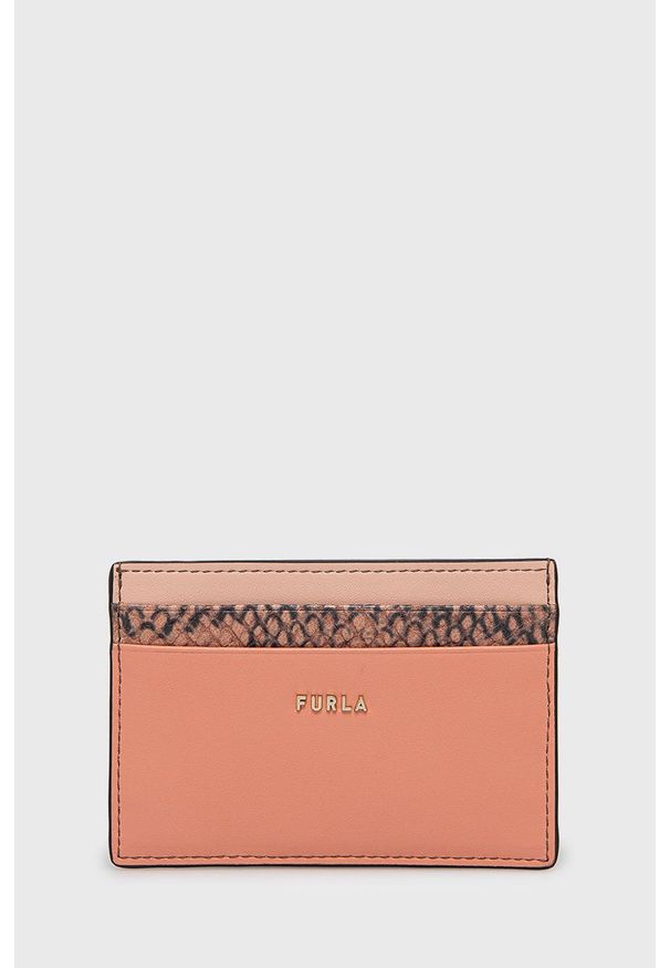 Furla etui na karty skórzane damski kolor różowy. Kolor: różowy. Materiał: skóra