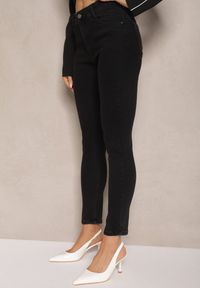 Renee - Czarne Jeansy o Fasonie Skinny Push Up Vosea. Kolor: czarny. Styl: elegancki #5