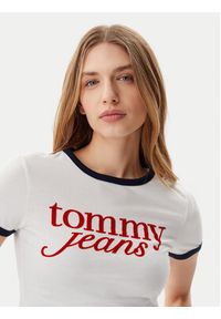 Tommy Jeans T-Shirt Script Ringer DW0DW20631 Écru Slim Fit. Materiał: bawełna #5