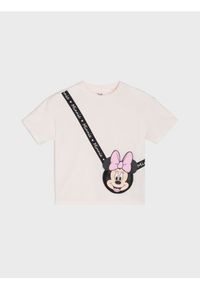 Sinsay - Koszulka z naszytą torebką zapinaną na zamek Minnie Mouse - kremowy. Kolor: kremowy. Wzór: motyw z bajki, aplikacja