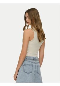 only - ONLY Top Val 15371705 Beżowy Regular Fit. Kolor: beżowy. Materiał: wiskoza #3