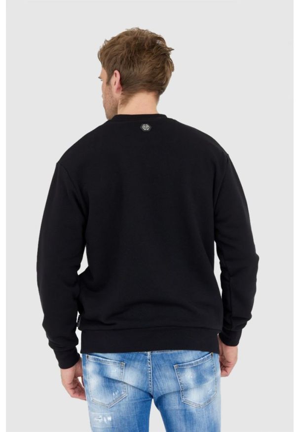 Philipp Plein - PHILIPP PLEIN Czarna bluza męska ls skull, Rozmiar L. Kolor: czarny