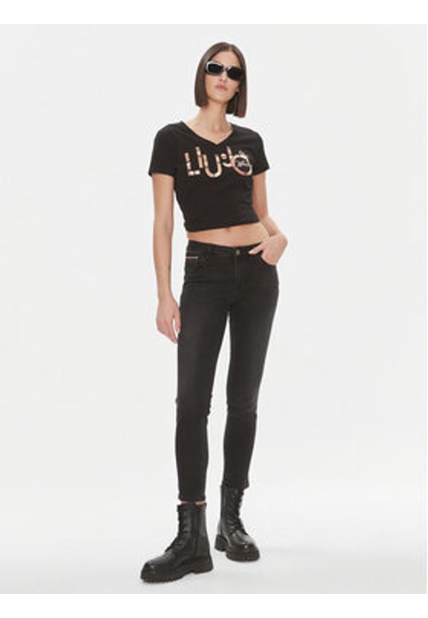 Liu Jo T-Shirt MF3338 JS923 Czarny Regular Fit. Kolor: czarny. Materiał: bawełna