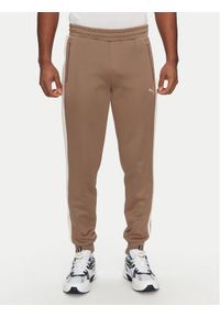 Puma Spodnie dresowe T7 Always On 629588 Brązowy Regular Fit. Kolor: brązowy. Materiał: bawełna, syntetyk #1