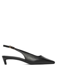TOMMY HILFIGER - Tommy Hilfiger Czółenka Th Buckle Slingback Low Pump FW0FW09009 Czarny. Kolor: czarny. Materiał: skóra #1