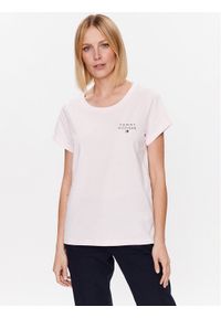 TOMMY HILFIGER - Tommy Hilfiger T-Shirt UW0UW04525 Różowy Regular Fit. Kolor: różowy. Materiał: bawełna