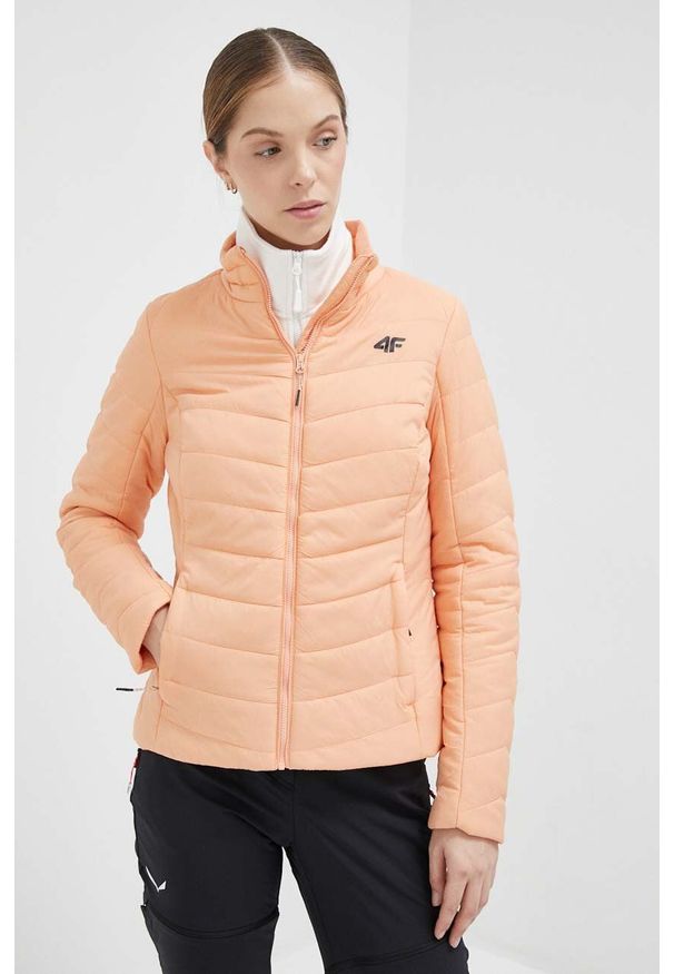 4f - 4F kurtka sportowa kolor pomarańczowy. Kolor: pomarańczowy. Materiał: włókno, puch, materiał. Technologia: Primaloft