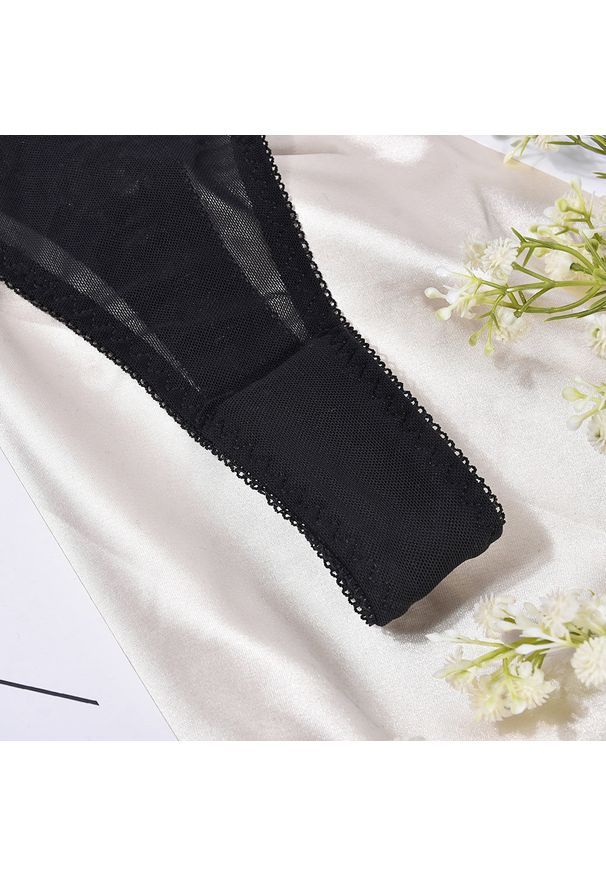 Intica - Komplet bielizny z wysokiej jakości materiałów w stylu harness Ettora. Kolor: fioletowy. Materiał: materiał. Wzór: geometria, aplikacja