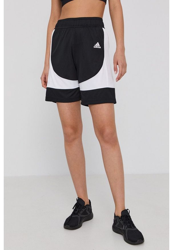 adidas Performance - Szorty. Okazja: na co dzień. Kolor: czarny. Materiał: materiał. Styl: casual