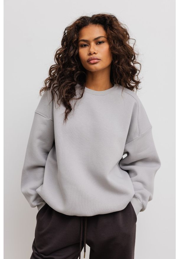 Marsala - Bluza damska o kroju regular fit w kolorze GREY - OZZY. Materiał: dzianina, bawełna, poliester