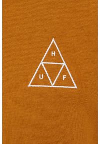 HUF t-shirt bawełniany kolor brązowy. Kolor: brązowy. Materiał: bawełna. Długość rękawa: krótki rękaw. Długość: krótkie #3