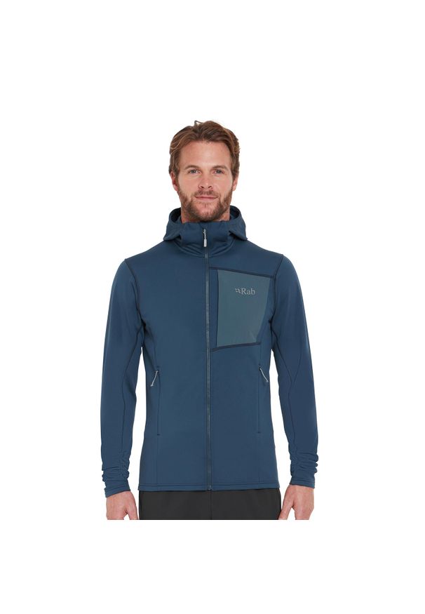 Bluza polarowa męska Rab Superflux Hoody z kapturem. Typ kołnierza: kaptur. Kolor: niebieski. Materiał: polar