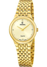 Zegarek Festina Zegarek damski Festina F20098-2 CYRKONIE złoty. Kolor: złoty #1