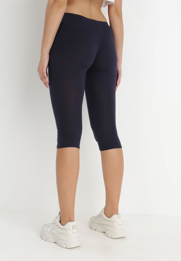 Born2be - Granatowe Legginsy Nyshea. Kolor: niebieski. Materiał: bawełna, dzianina