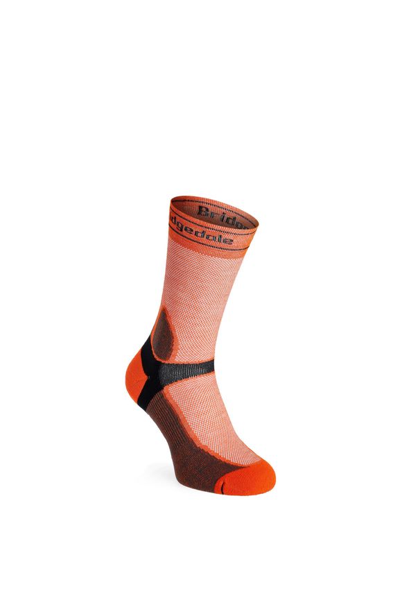 BRIDGEDALE - Skarpety rowerowe męskie Bridgedale MTB Summer Weight T2 Coolmax Sport Boot. Kolor: szary, wielokolorowy, pomarańczowy