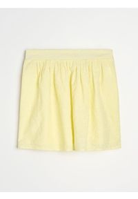 Sinsay - Bawełniana spódnica mini z haftem - żółty. Kolor: żółty. Materiał: bawełna. Wzór: haft #1