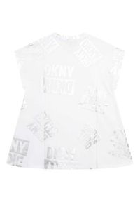 DKNY Sukienka codzienna D32884 S Biały Regular Fit. Okazja: na co dzień. Kolor: biały. Materiał: bawełna. Typ sukienki: proste. Styl: casual