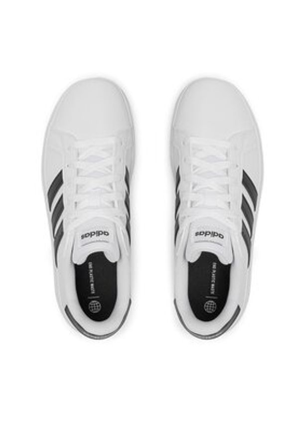 Adidas - adidas Sneakersy Grand Court Lifestyle Tennis Lace-Up Shoes GW6511 Biały. Kolor: biały. Materiał: skóra