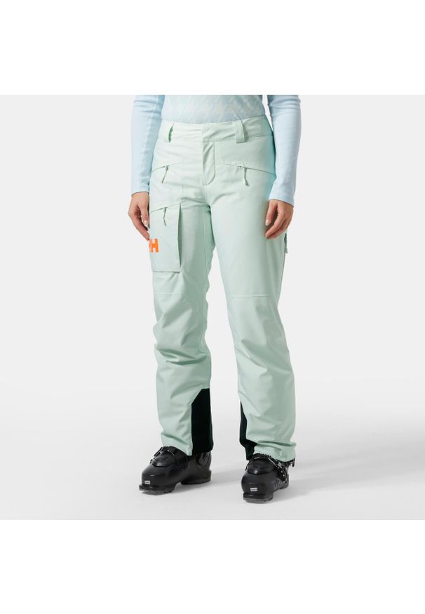 Spodnie narciarskie dla kobiet Helly Hansen Powderqueen. Kolor: zielony. Materiał: puch. Sezon: zima. Sport: narciarstwo