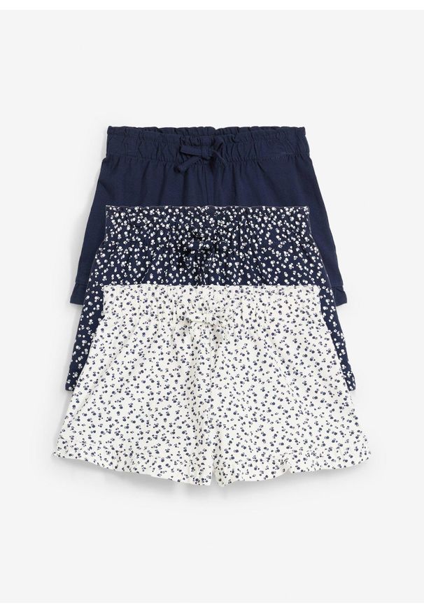 bonprix - Szorty dżersejowe z czystej bawełny organicznej (3 szt.). Kolor: niebieski. Materiał: jersey, bawełna