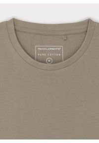 Pako Lorente - PAKO LORENTE – Bawełniany beżowy t-shirt z okrągłym dekoltem. Okazja: na co dzień. Kolor: czerwony, beżowy. Materiał: bawełna. Styl: casual #6