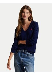 Polo Ralph Lauren Sweter 211972105005 Granatowy Regular Fit. Typ kołnierza: polo. Kolor: niebieski. Materiał: bawełna #1