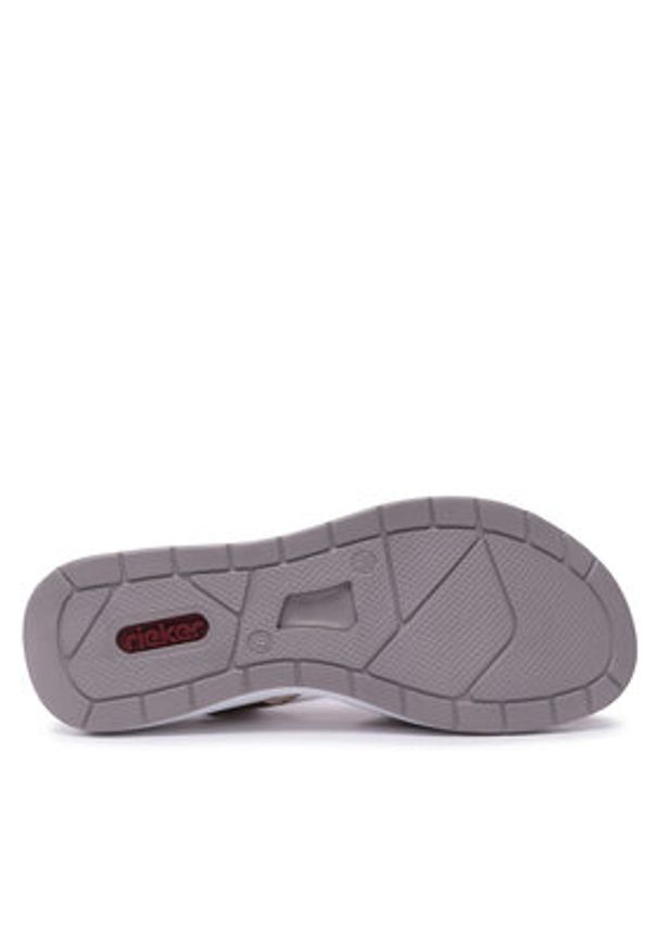 Rieker Sandały 64301-64 Kolorowy. Materiał: skóra. Wzór: kolorowy