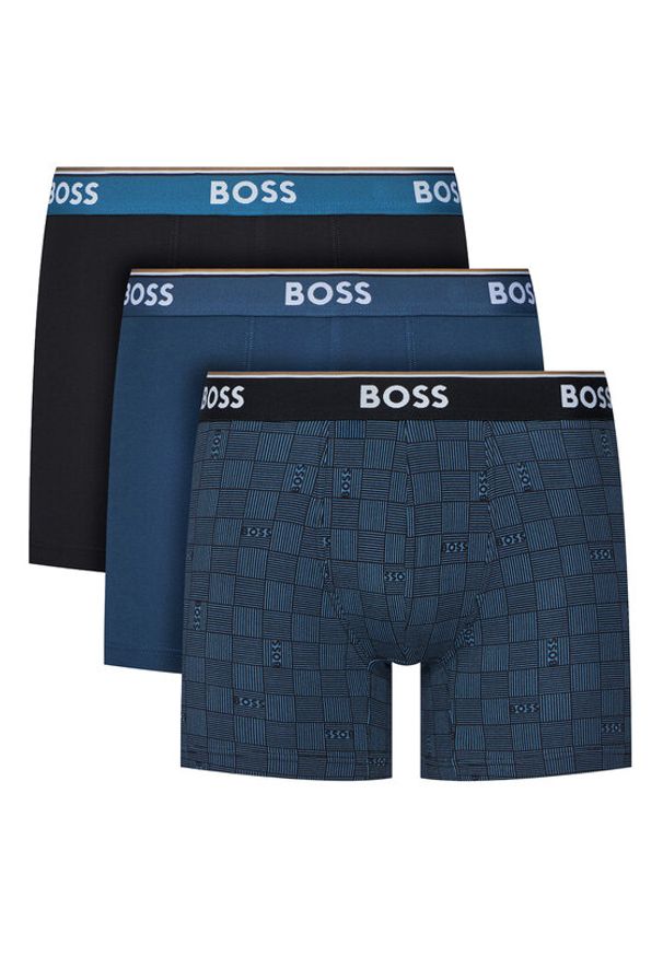 BOSS Komplet 3 par bokserek 50531685 Niebieski. Kolor: niebieski. Materiał: bawełna
