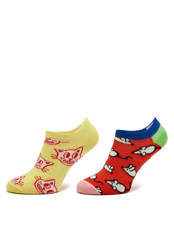Happy-Socks - Zestaw 2 par niskich skarpet dziecięcych Happy Socks. Wzór: kolorowy